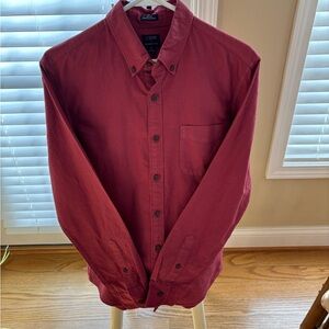 J. Crew Men's Burgundy Casual Button-Down Shirt